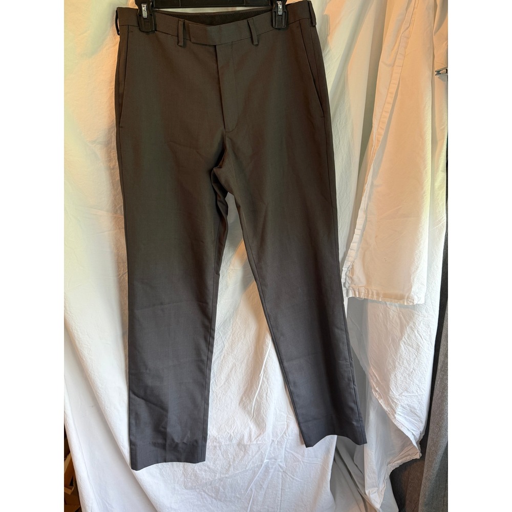 Claiborne Mens Dress Pants 30x32 Charcoal Gray Flat Front Straight Leg‎ Trousers